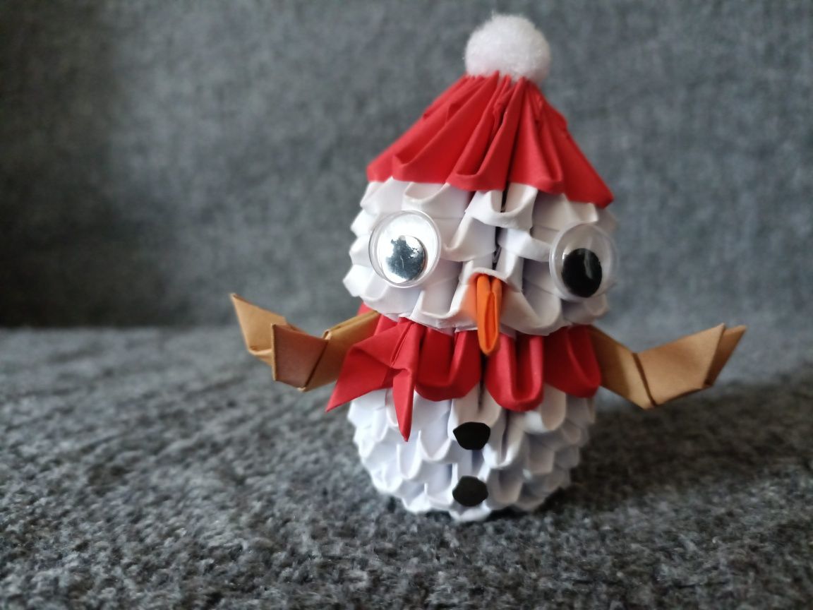 Bałwanek Origami Modułowe 3D