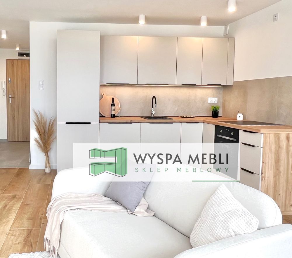 NOWA kuchnia 355x190cm kaszmir meble kuchenne na wymiar czarny