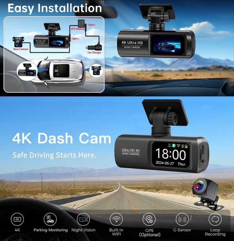 Видеорегистратор Ultra HD 4K 3840*2160P с WiFi и GPS. Просто "бомба"
