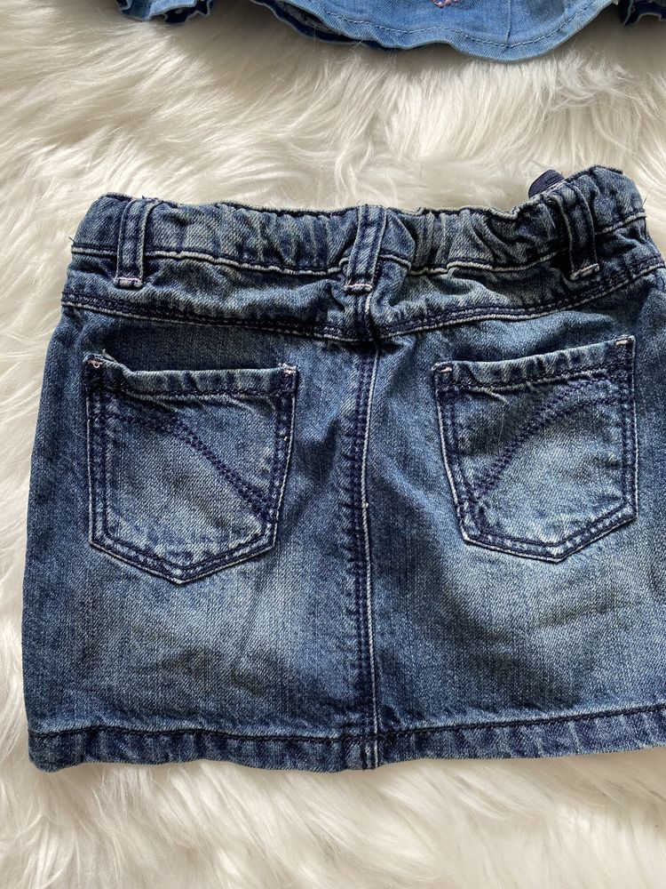 Dżinsowe spódniczki 92 dla dziewczynki jeansowe 2szt