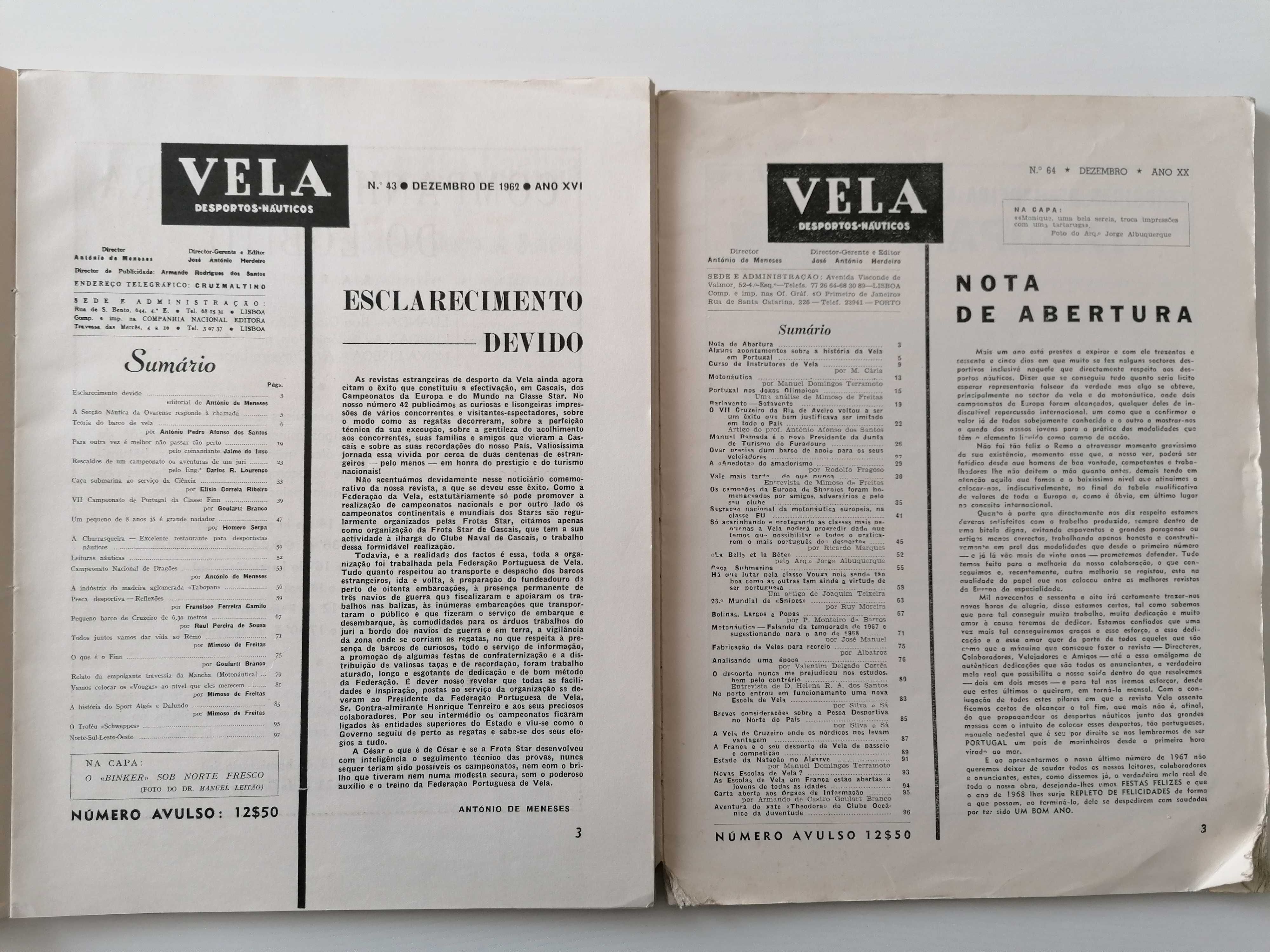 Revista Vela - desportos náuticos, iates - anos 40/60