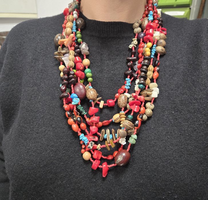 Naszyjnik vintage etno kolorowy duży boho