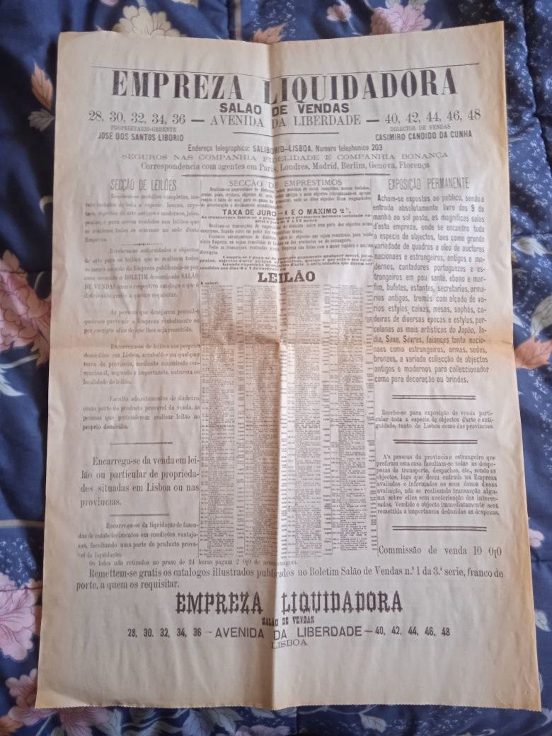 Antigo jornal de notícias 1 de janeiro de 1900