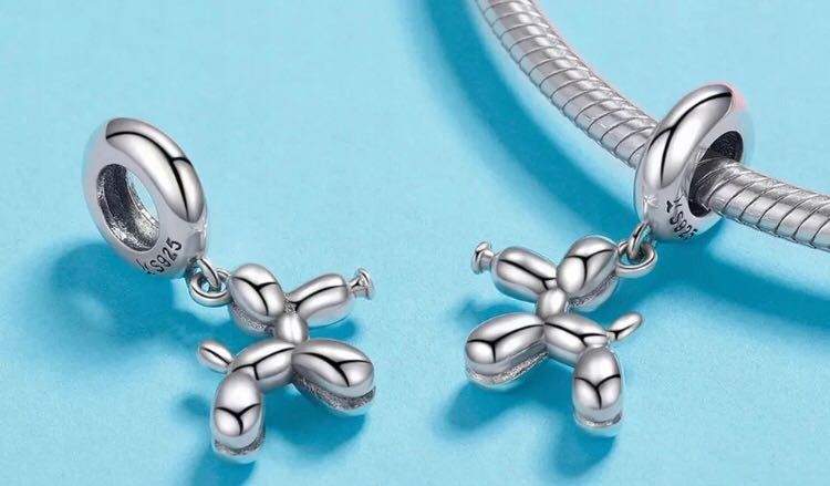 charms do pandora srebro s925 pies piesek balon wisiorek zawieszka