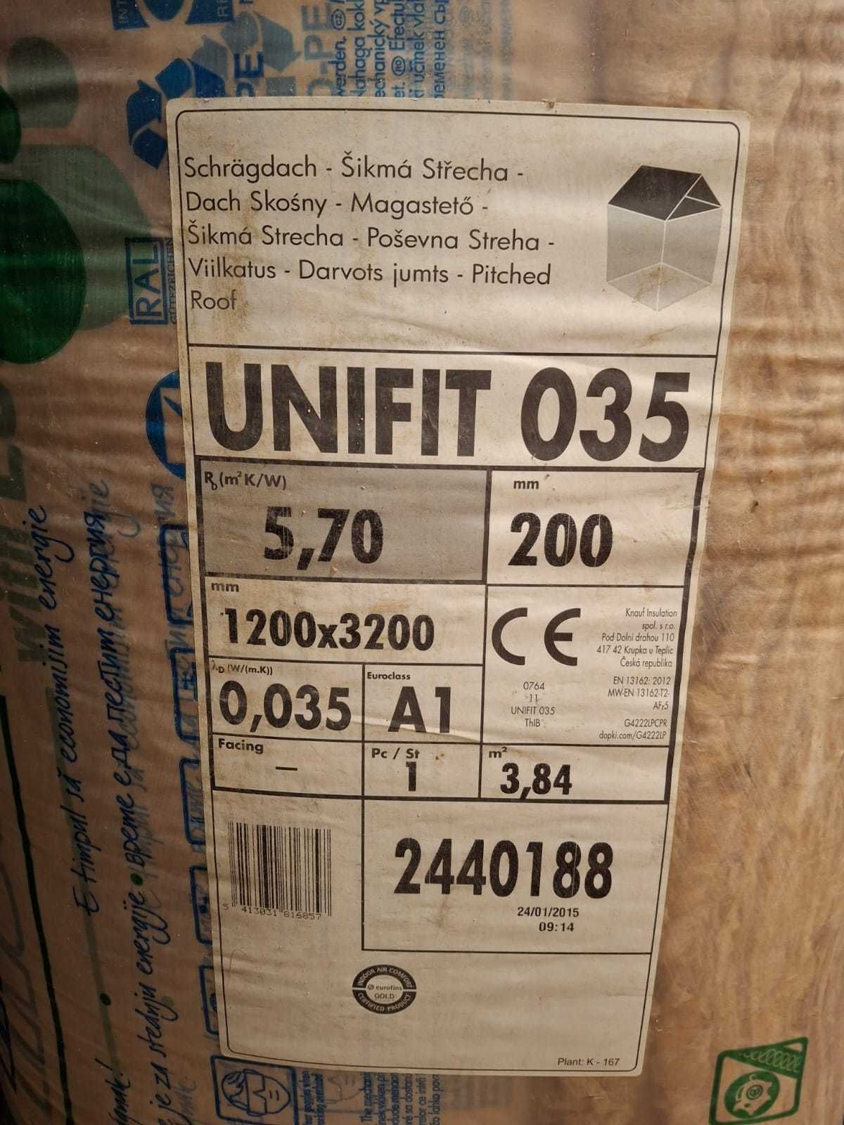 Wełna mineralna KNAUF UNIFIT 035 gr. 20CM