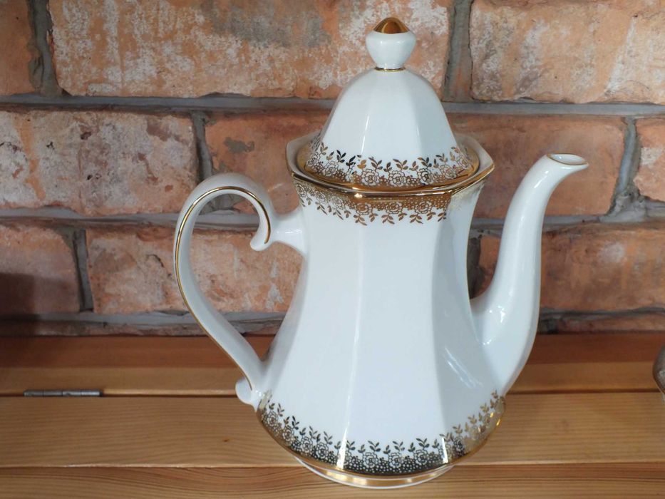 Serwis Kawowa Herbata Porcelana Bavaria Winterling manufaktura złocony