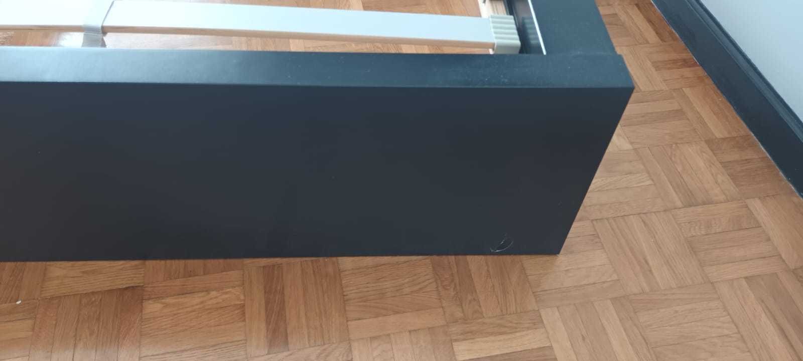 Cama MALM IKEA preta com estrado SOLTEIRO
