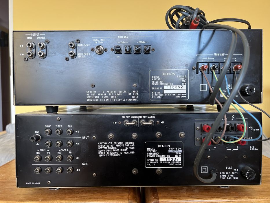 Zestaw Vintage Hi-Fi wzmacniacz Denon PMA-600 tuner Denon TU-400