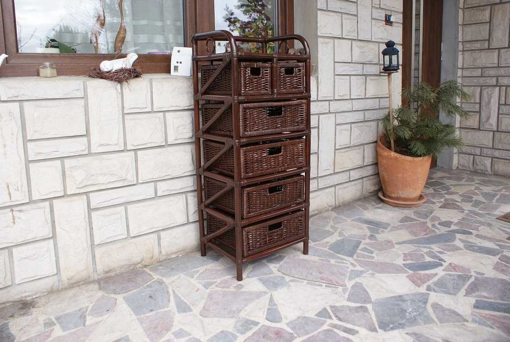 Piękna Brązowa Komoda z Ratanu ! Stan idealny ! Wysylka