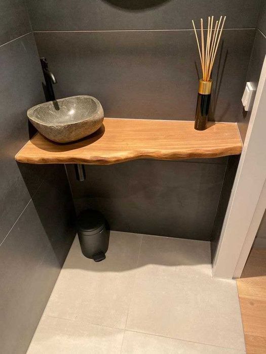 Столешница в ванную комнату из массива дерева
