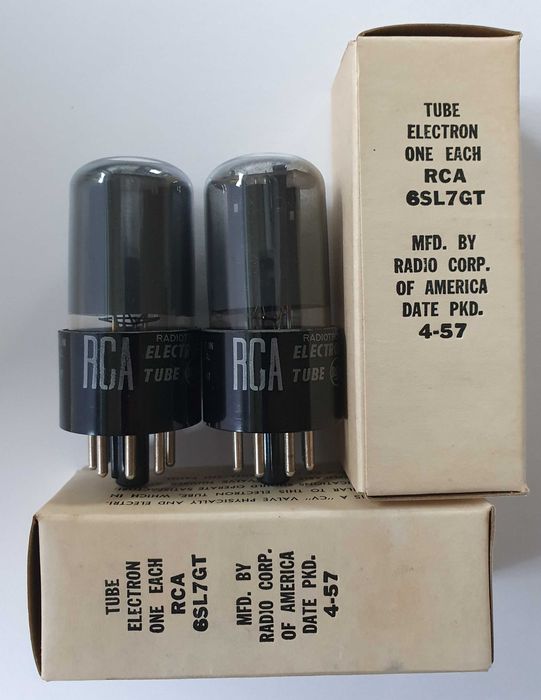 6SL7 GT RCA Smoked Glass NOS USA 1950's Para Lampy Elektronowe Tube
