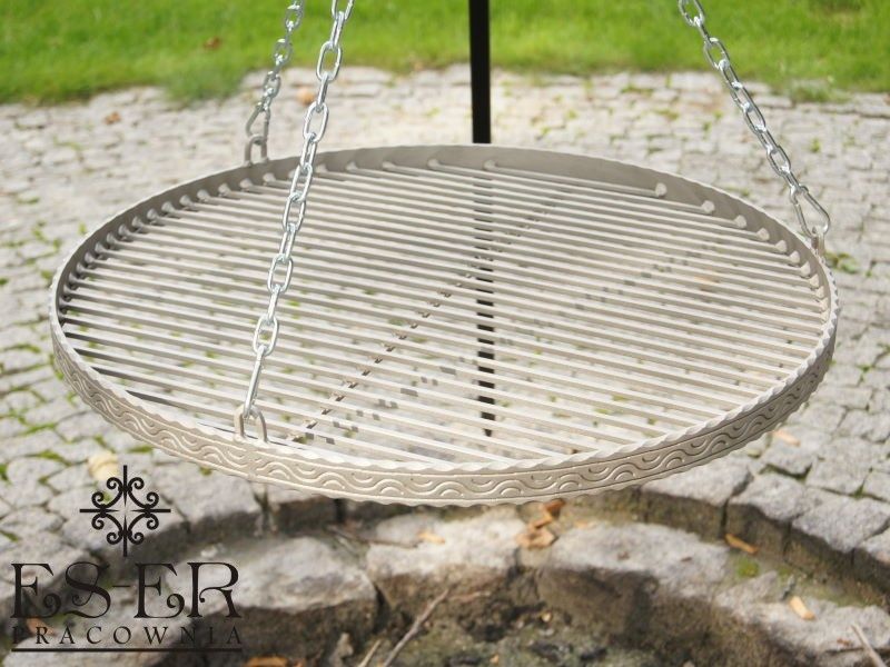 Zdobiony stalowy kuty ruszt do grilla 60 cm okrągły - ES-ER