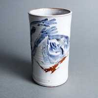 ceramika autorska piękny malowany wazon
