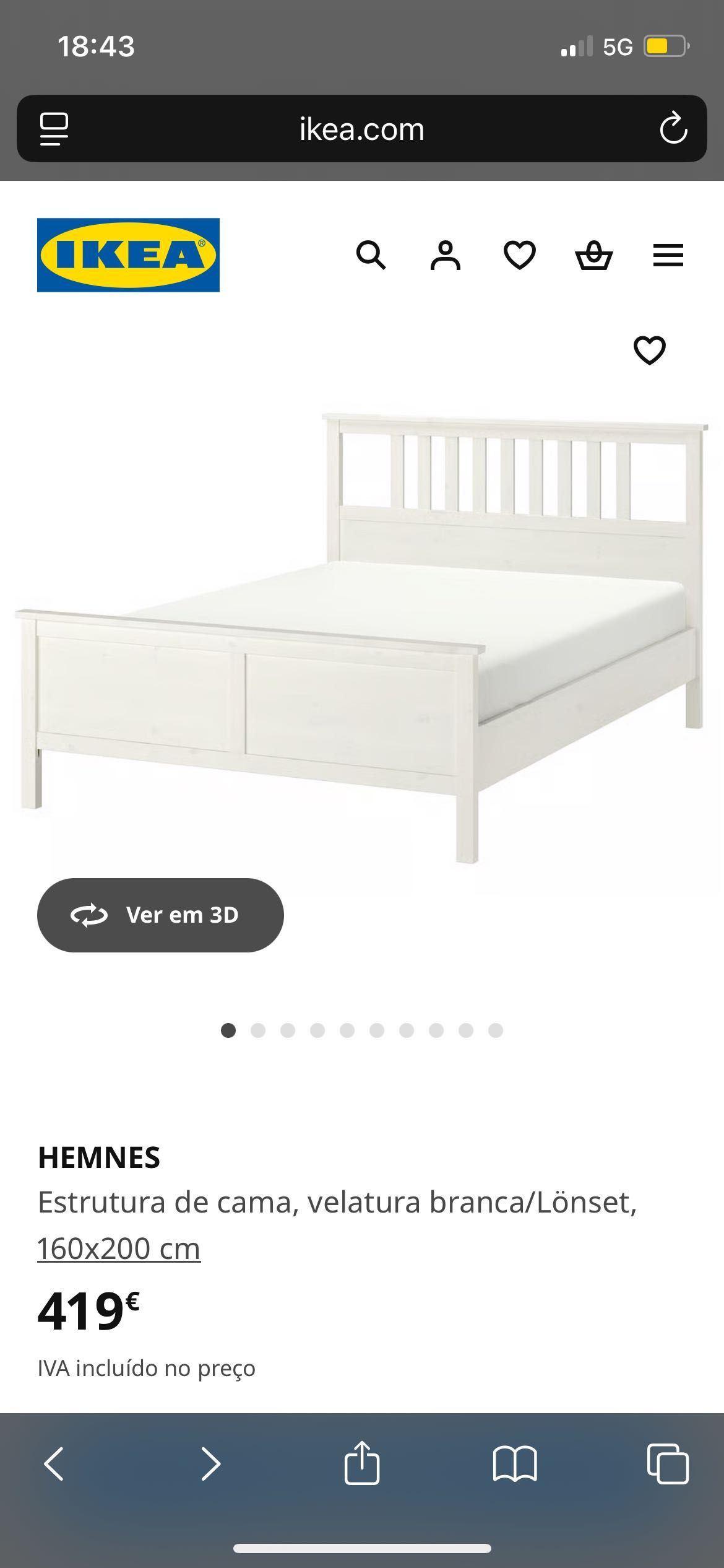 Cama queen ikea com colchão