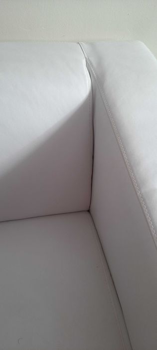 Kanapa sofa Ikea biała skóra