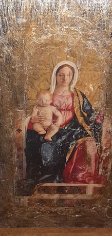 Ikona na desce Maryja z dzieciątkiem Jezus VI 26 cm
