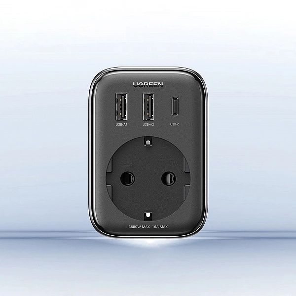 Ładowarka sieciowa 30W (2xUSB/USB C/AC) / adapter EU - EU 13A Ugreen C