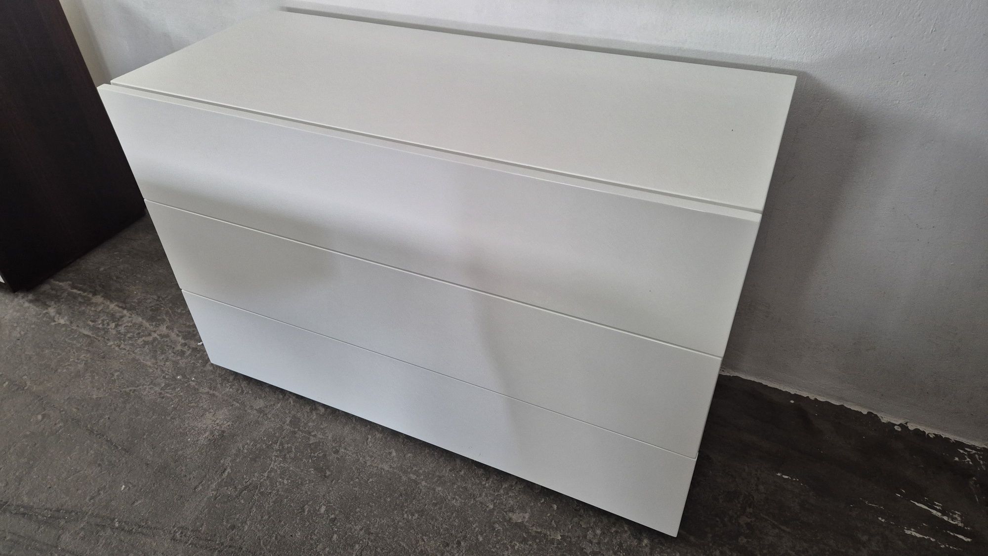 Cómoda 3 Gavetas Lacada Branco Alto Brilho