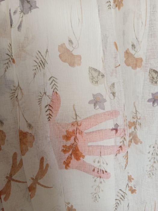 Zasłony we wzorki kwiaty ważki 2szt