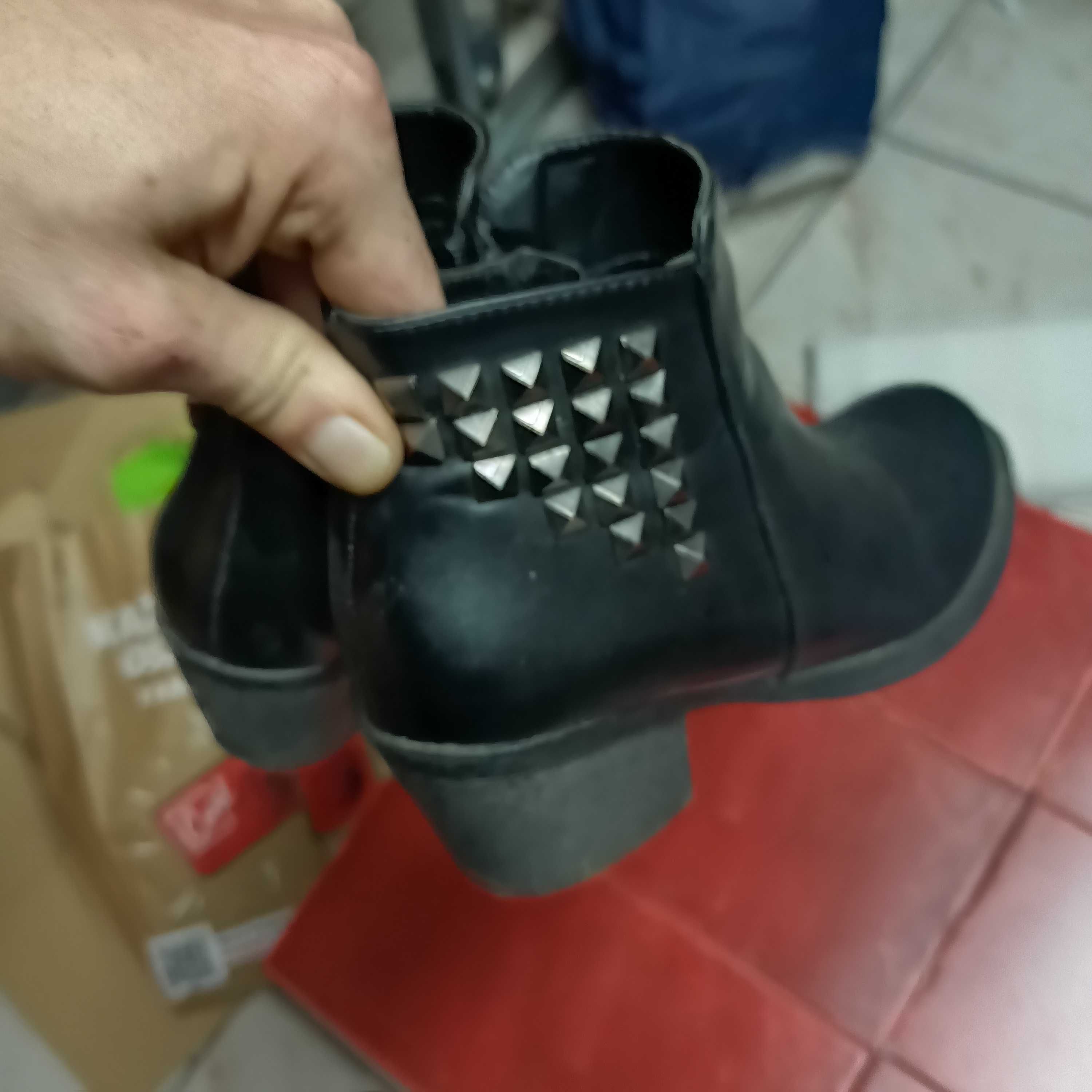 Buty damskie na motor na party z ćwiekami r.36 skóra okazja