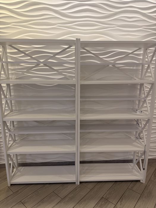 Етажерка стеллаж деревяний білий 2 шт  1600x800x350 мм