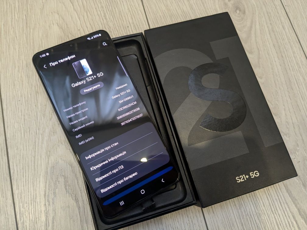 2 sim Новый Samsung Galaxy S21+ plus 5G 8/128Гб sm-g996u black duos