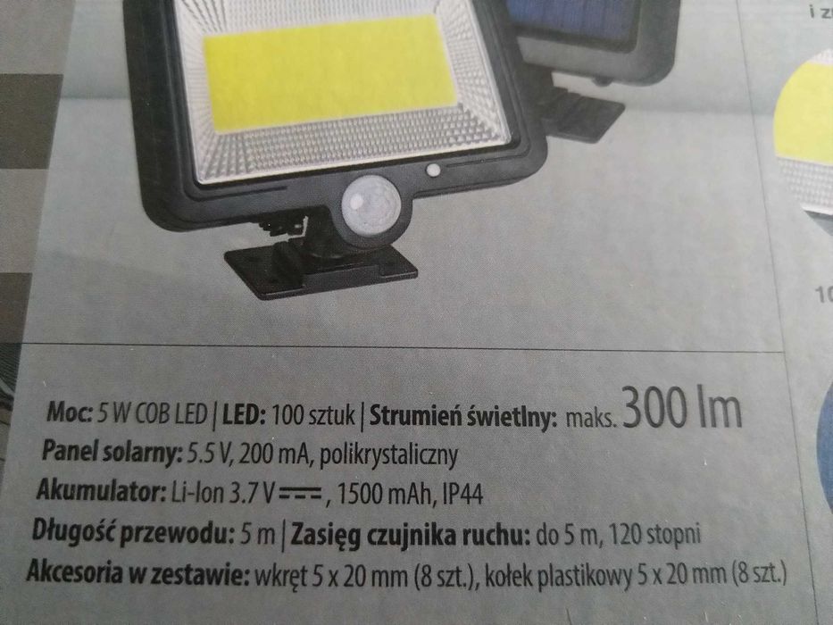 NAJTANIEJ Naświetlacz Solarny z Czujnikiem Ruchu i Zmierzchu Led Wysył