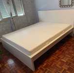 Cama MALM IKEA+Trave Central Galvanizado+Estrado de Ripas+Colchão