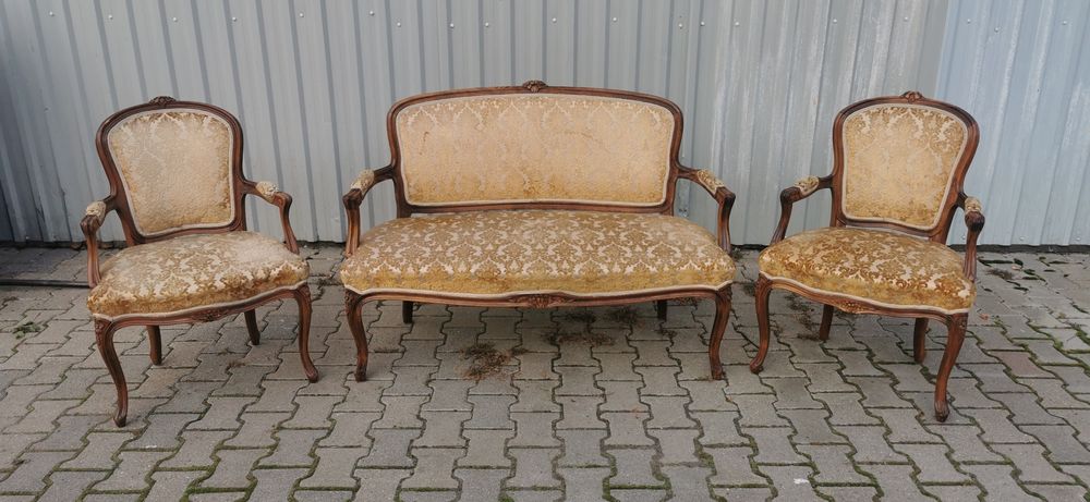 Antyczny komplet sofa i dwa fotele 1920 rok.