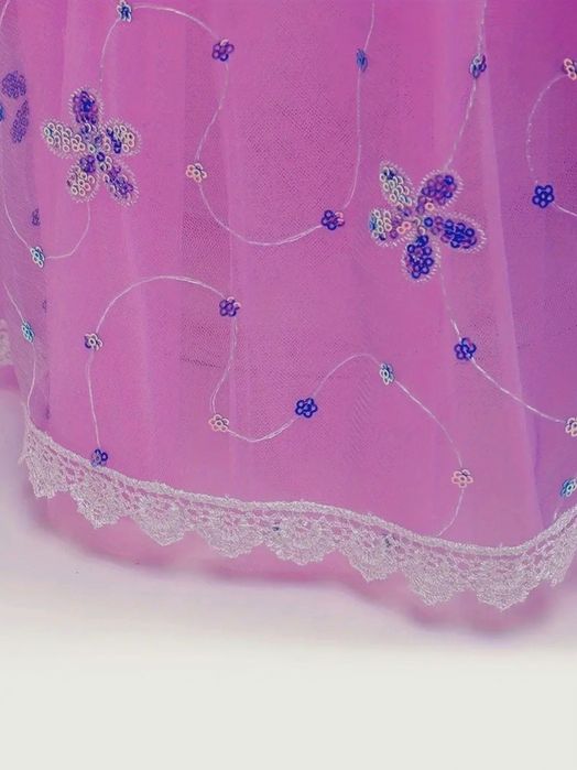 NOWY 104 110 Strój Księżniczka Roszpunka Kwiaty Akcesoria Sukienka Suk