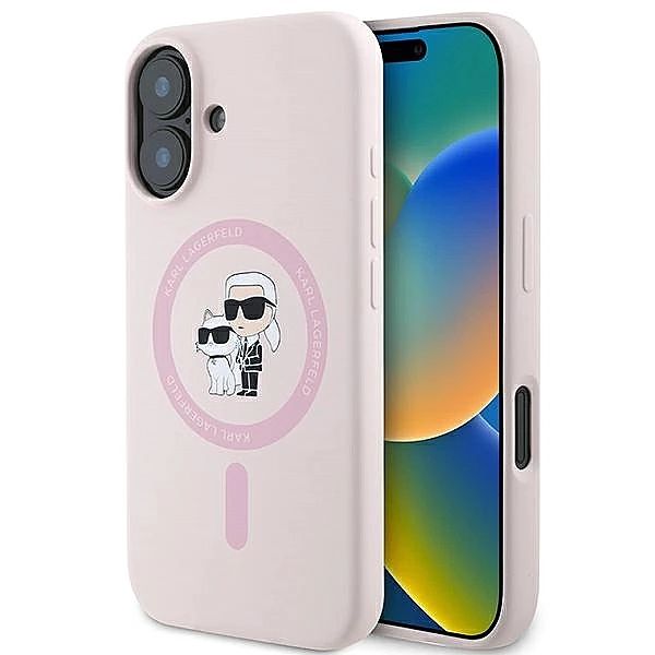 Etui Karl Lagerfeld Silicone Karl&Choupette Heads Ring MagSafe na iPho