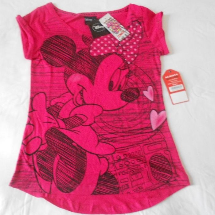 T-shirt de manga curta da marca Alcott Disney 100% Algodão Original