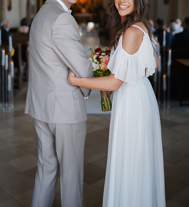 Suknia ślubna Boho Rustykalna S/M