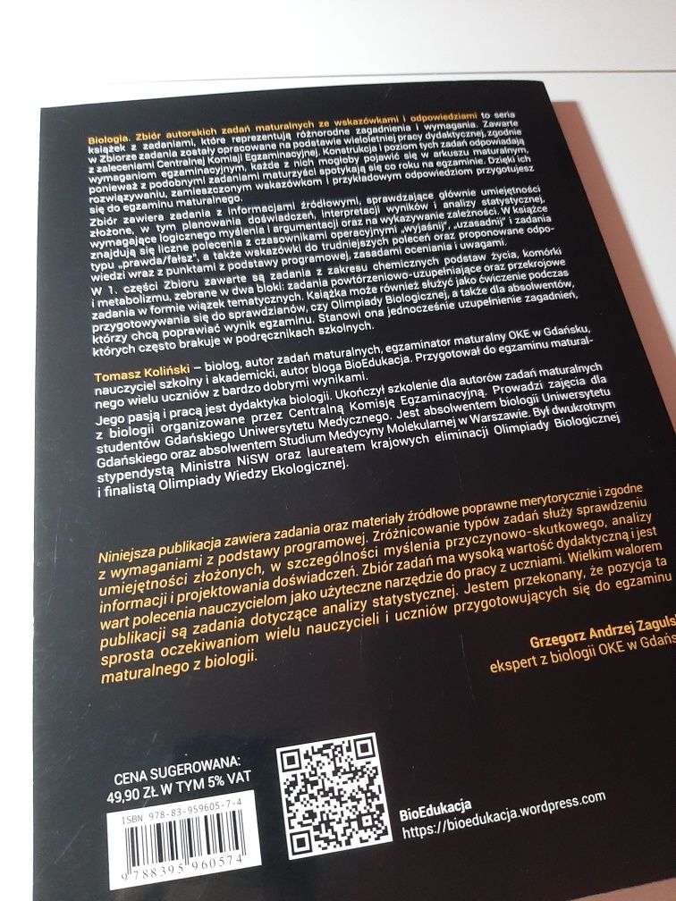 Zbiór zadań maturalnych Biologia Tomasz Koliński Bioedukacja część 1