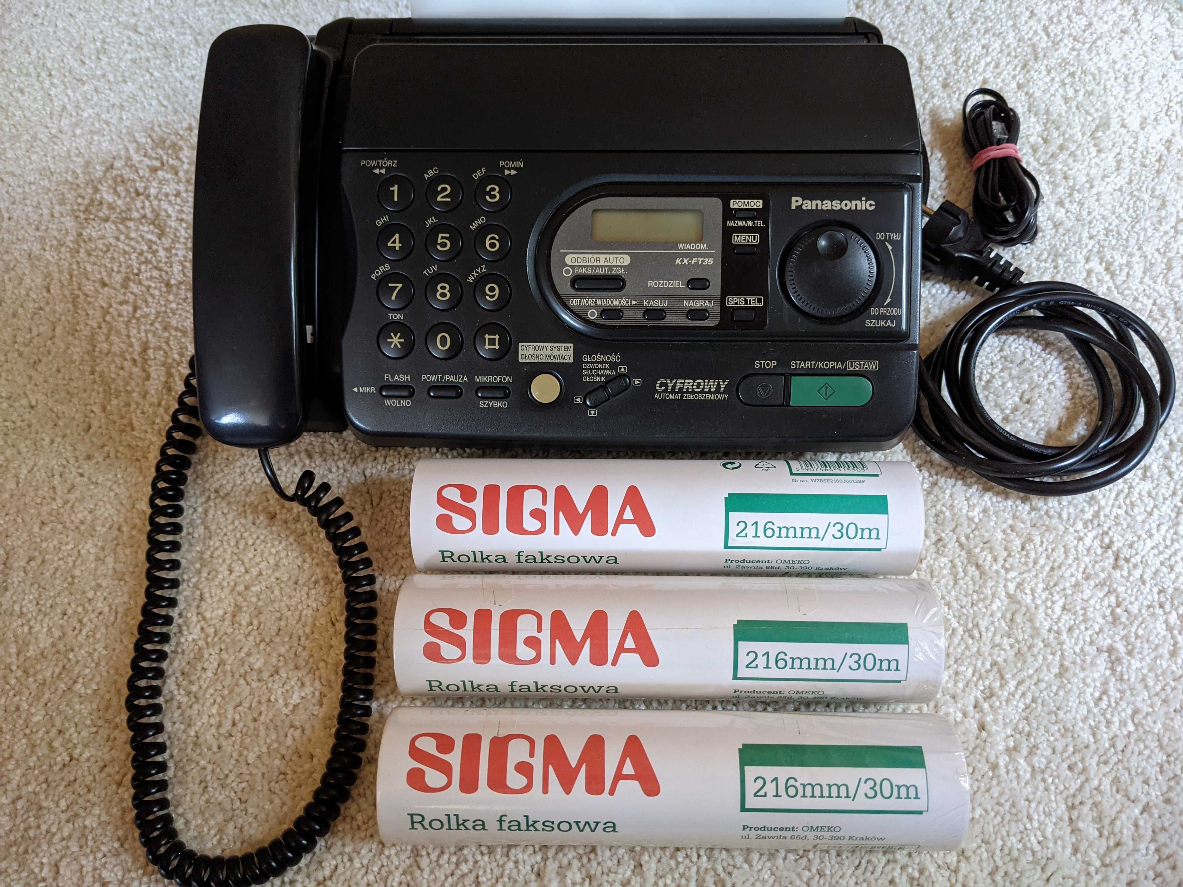 PANASONIC KX-FT35PD telefon fax , telefaks , sprawny ,
