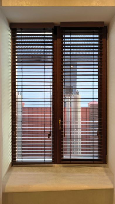 Жалюзі дерев'яні, лісовий горіх/cedar, ШхВ 593х1210 мм, ламель 50мм