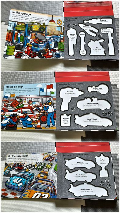 NOWA Let's Pretend Race Driver Set książeczka z puzzlami po angielsku