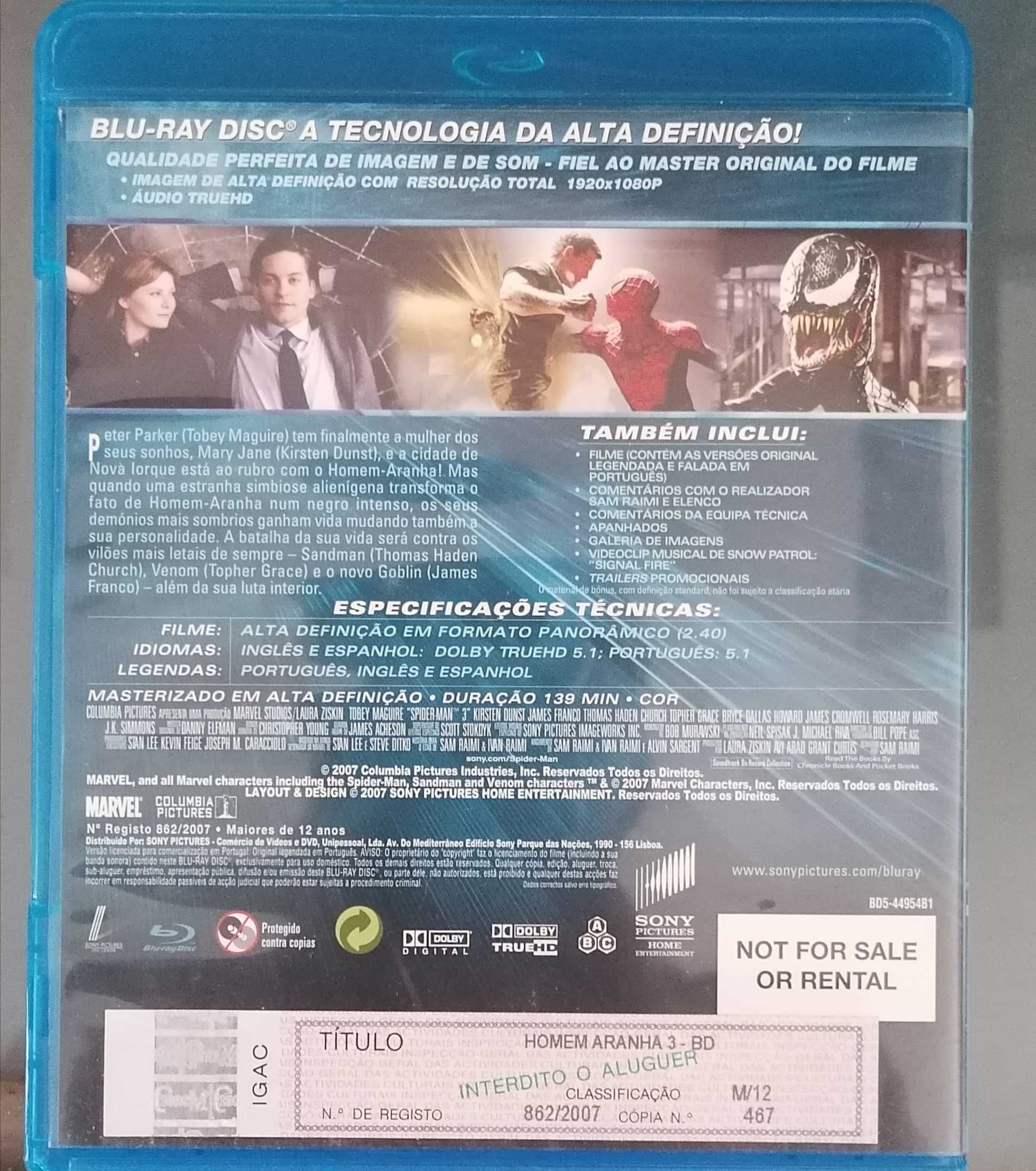 Filme blu-ray Homen Aranha 3