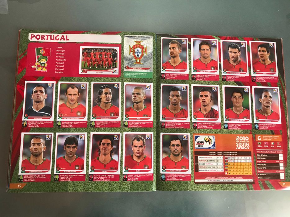 Caderneta Mundial futebol africa sul 2010 album cromos panini seleçao
