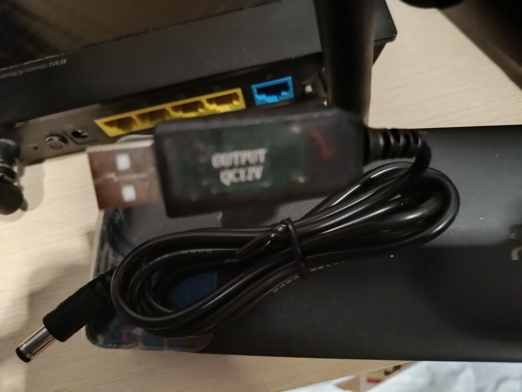 Кабель для роутера 12V 1,5A QC 3.0 DC 5,5x 2,1