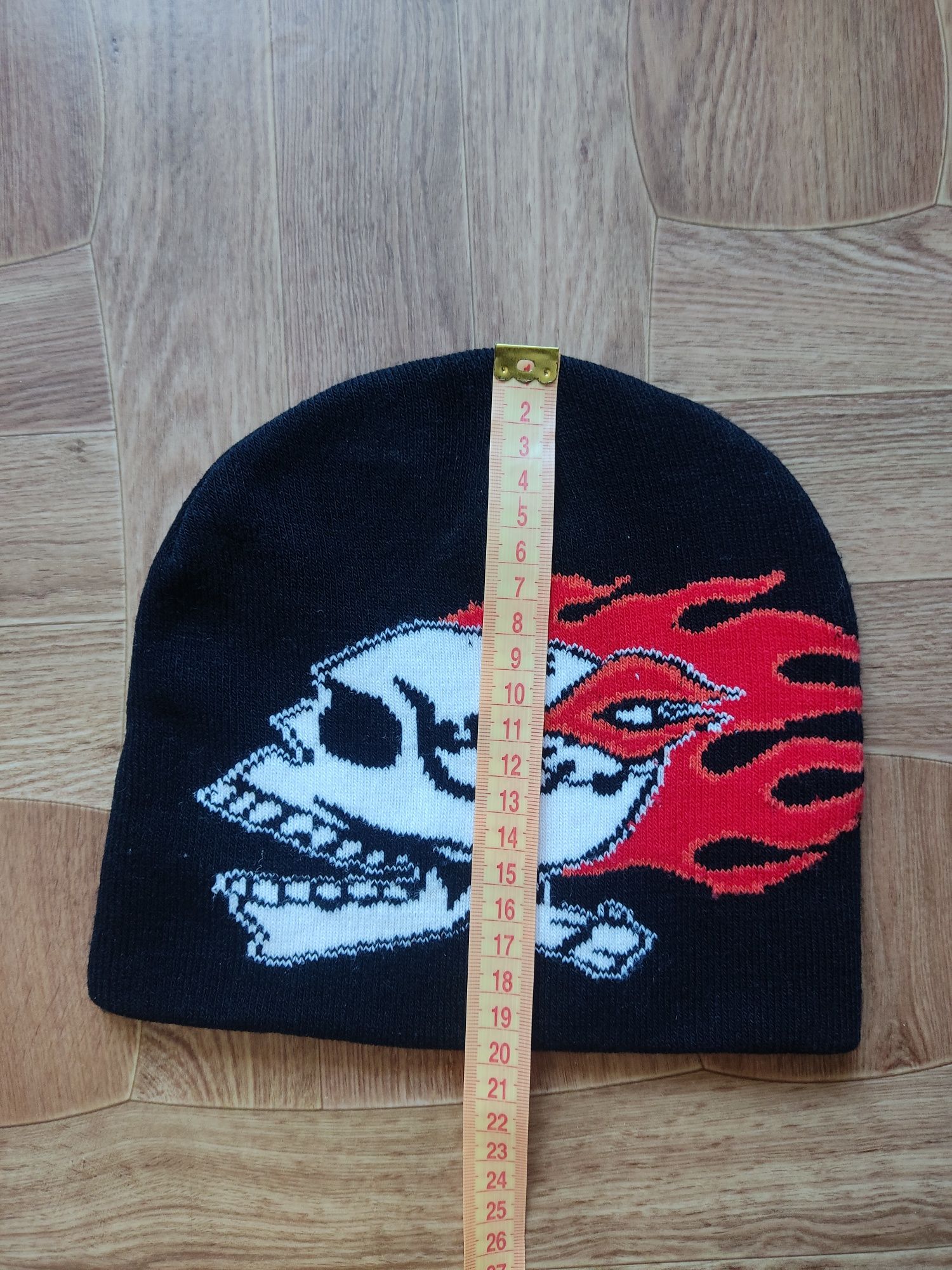 Y2k skull beanie rap flame шапка череп скелет реп