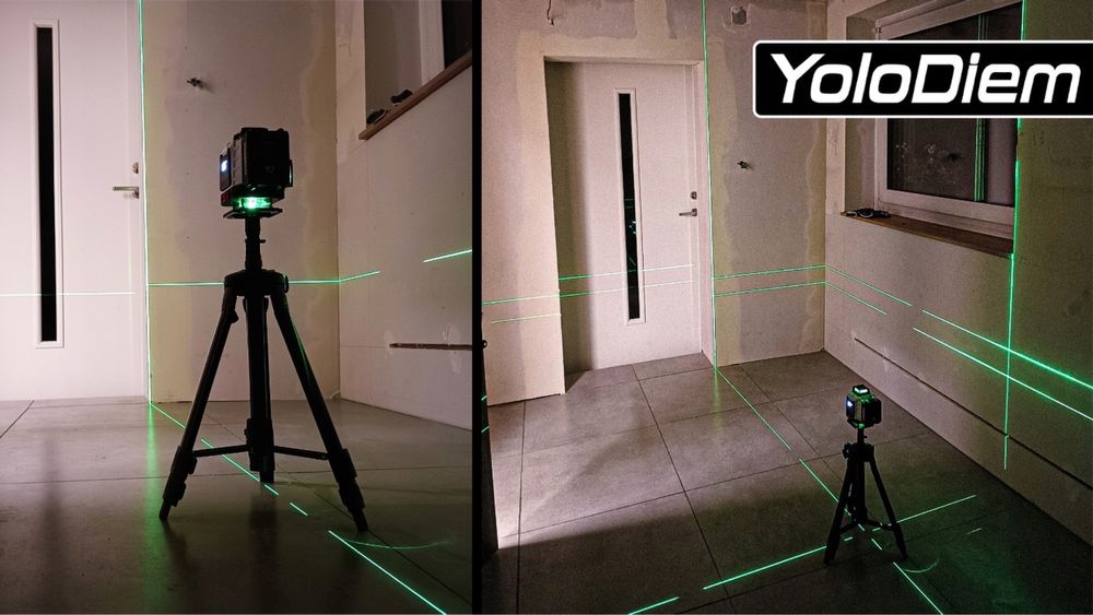 Pelen zestaw!! Laser krzyowy niwelator poziomica laserowa