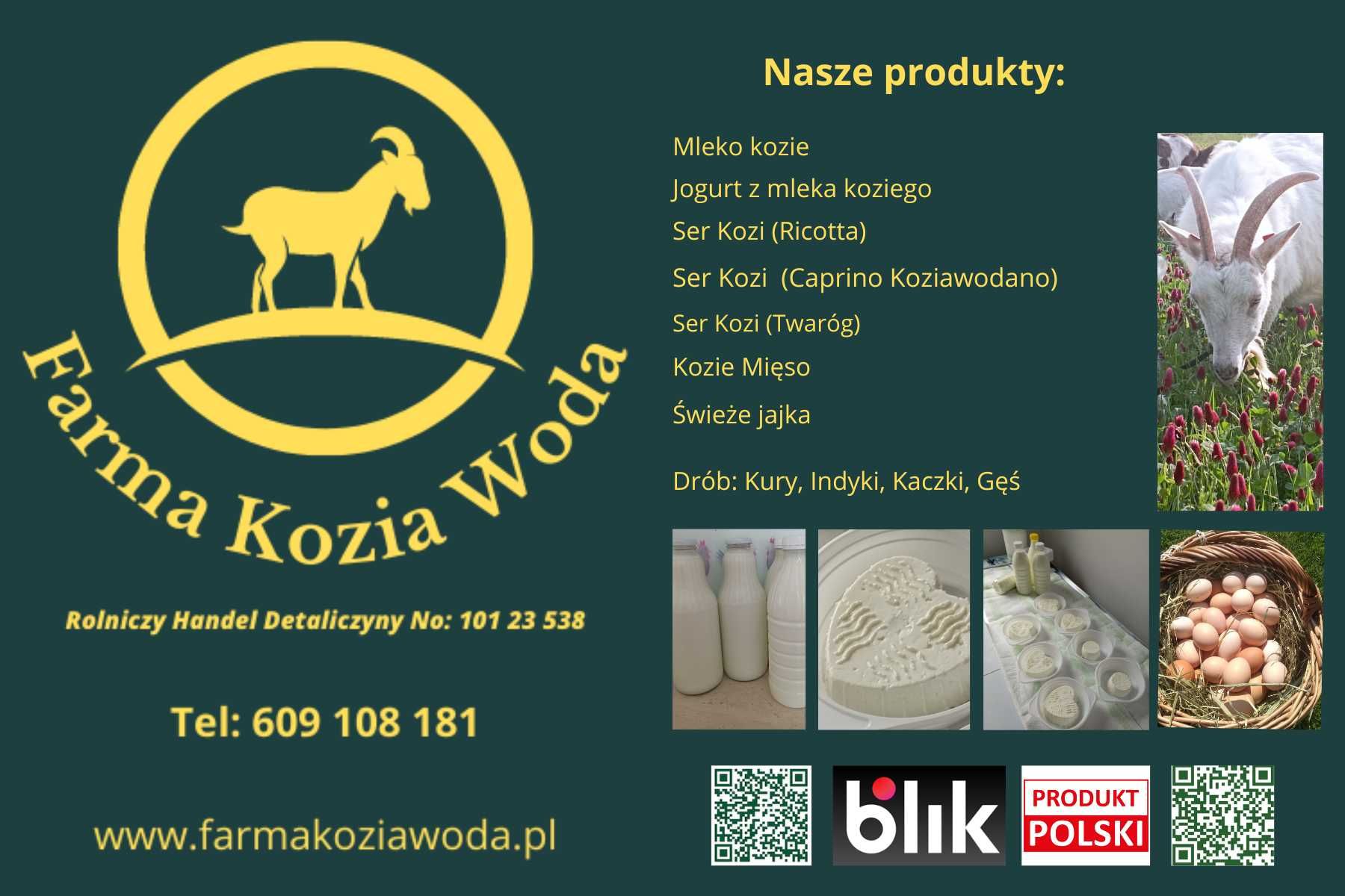 Świeże kozie mleko i jogurt