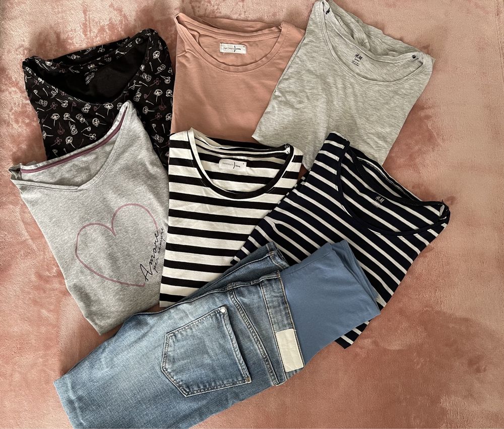 Mama bawełniany szary top H&M - rozmiar S