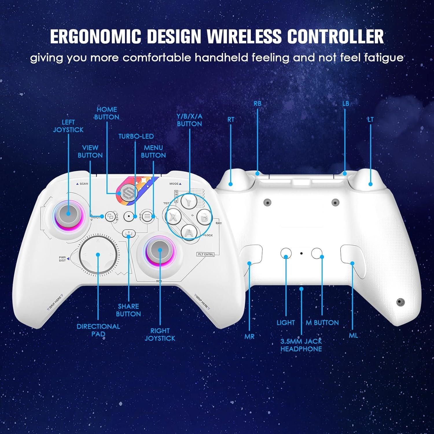 Kontroler Wireless z Led RGB i TURBO – PC i X-Box! Level-Up w gamingu!