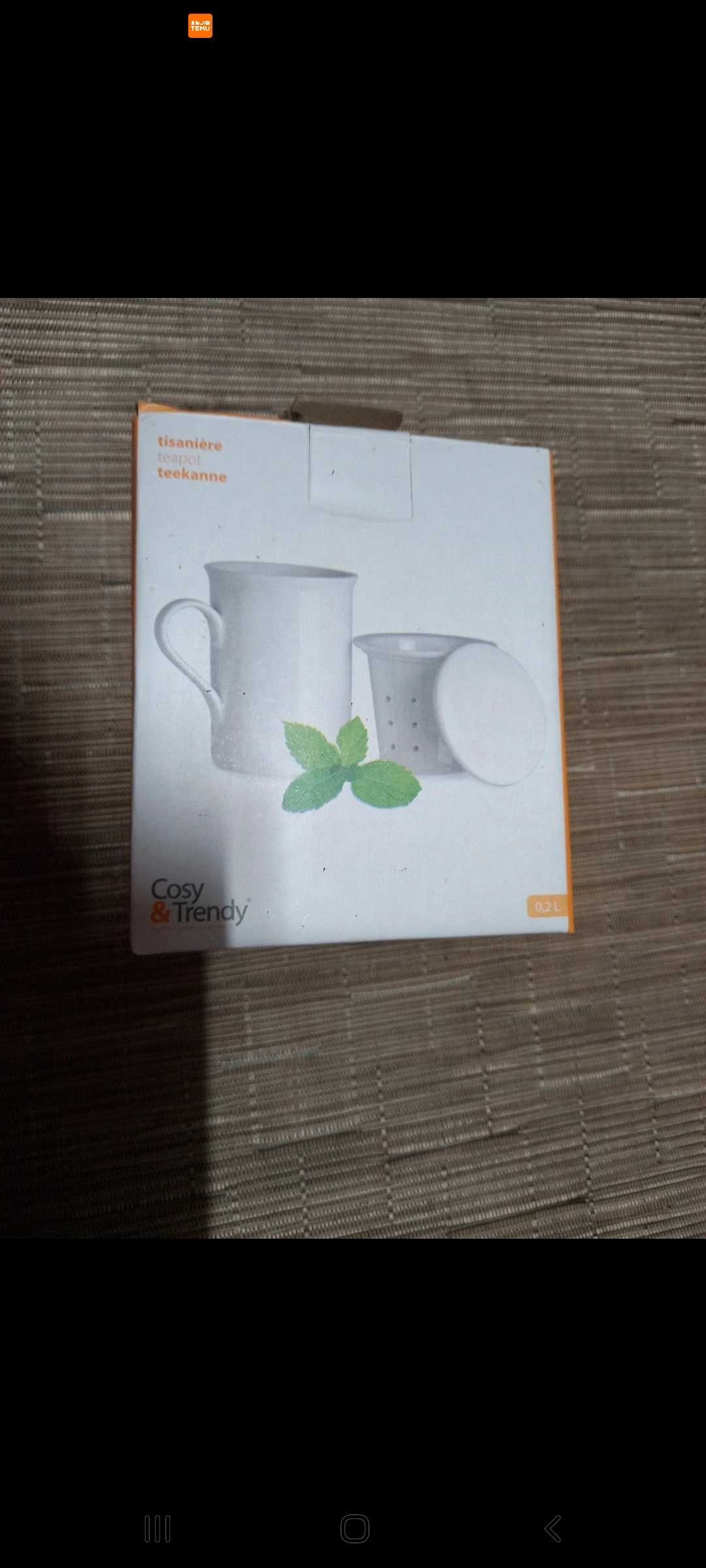 Caneca de chá, c. filtro e tampa, branca, em porcelana - Cosy & Trendy