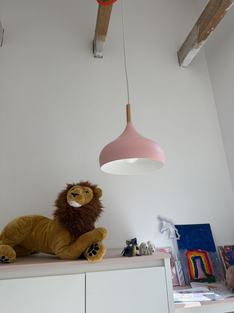 2 lampy wiszace rozowe do pokoju dziecka dziewczynki