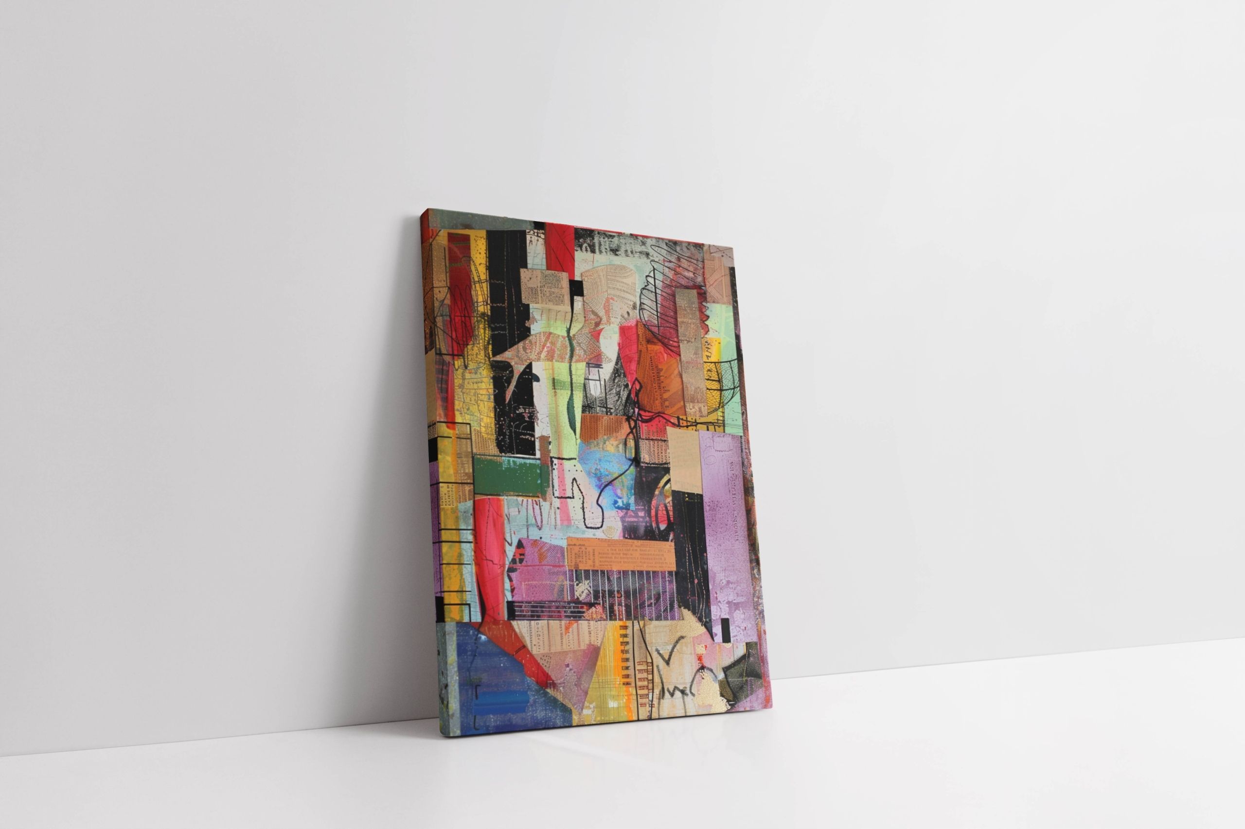 Obraz na płótnie Abstrakcyjne Linie i Kolory 90x120 cm Nowoczesny