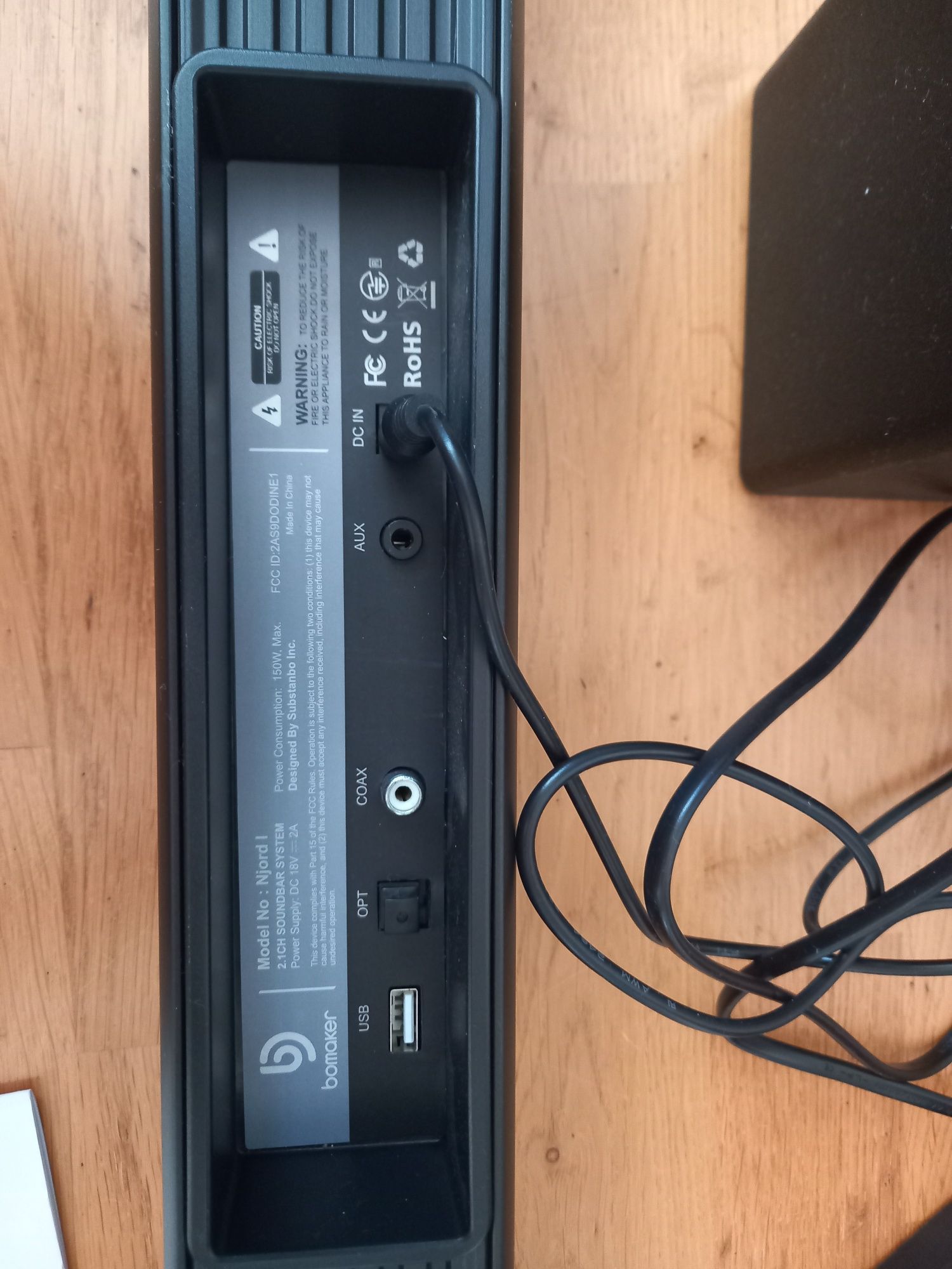 subwoofer of 2.1 CH soundbar system NJORD I, nowy