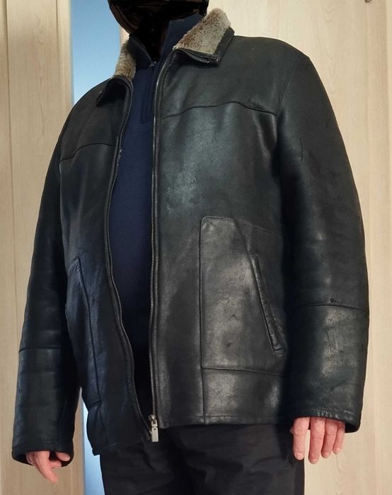 Дублянка Sinyori з натуральної шкіри класична. Розмір XXXL . Чорна